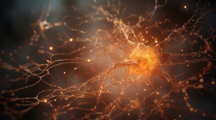 Neuron cell with detailed dendrites and axon