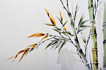 Obraz premium Shadowy Elegance Generative AI's Noir Botanical Bamboo Leaf Close-Up