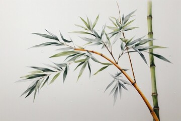 Obraz premium Shadowy Elegance Generative AI's Noir Botanical Bamboo Leaf Close-Up