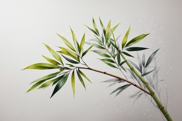 Obraz premium Shadowy Elegance Generative AI's Noir Botanical Bamboo Leaf Close-Up