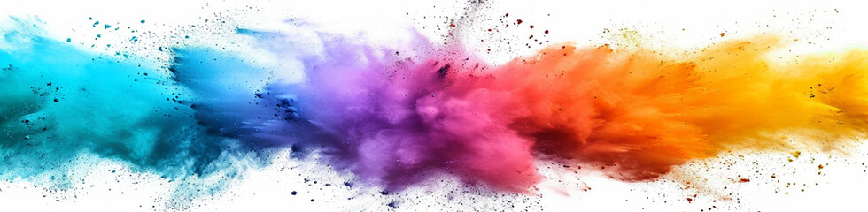 鮮やかな虹彩：ペイントカラーパウダーの幻想的な爆発,Vibrant iridescence: a fantastic explosion of paint color powder,Generative AI	 - obrazy, fototapety, plakaty