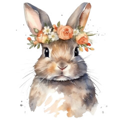 rabbit and flower crown