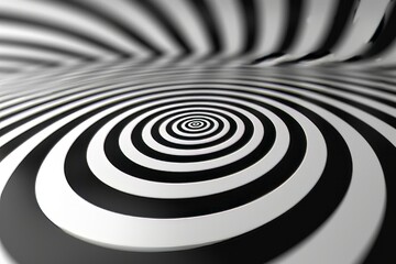 Fototapeta na wymiar Hypnotic Black and White Spiral Illusion