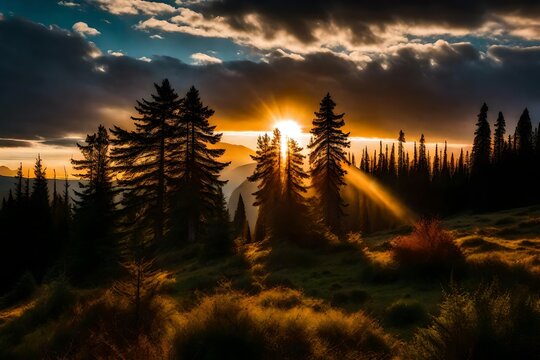 sunrise in the forest magical moments 