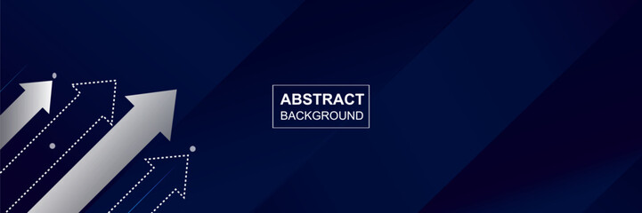 Fototapeta premium Deep blue background with up arrows space template for company corporate banner presentation design. Vector illustration