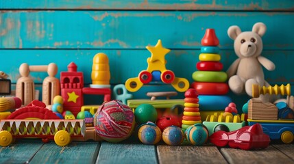 A variety of children's toys