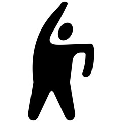 One Arm Bend Left vector icon illustration of Physical Fitness iconset.