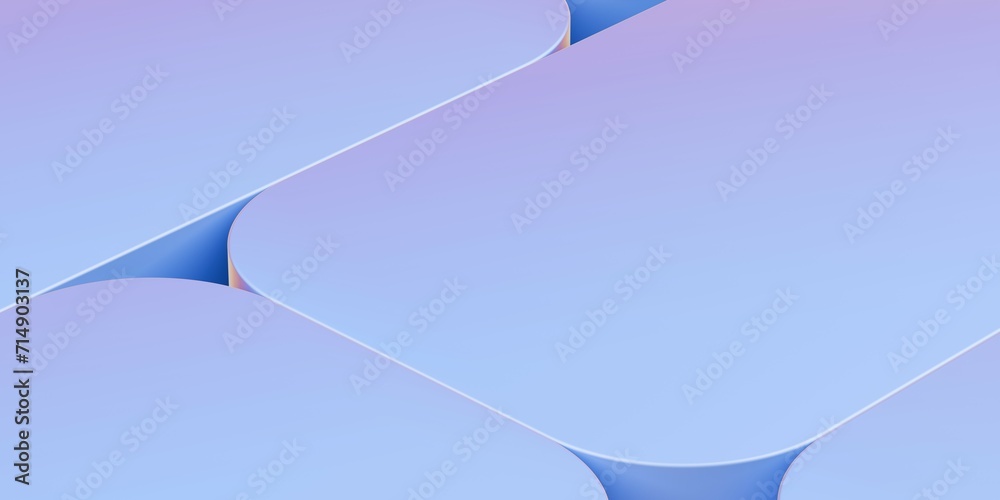 Poster blue and yellow abstract array of rounded rectangle shapes, geometric shape background template