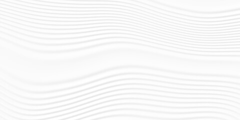 Obraz premium Soft white organic horizontal wave shapes geometrical background wallpaper banner pattern