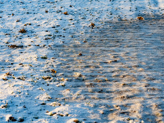 Feuchter Ackerboden im Winter