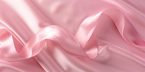 Obraz premium Pink fabric with a pink ribbon Generative AI