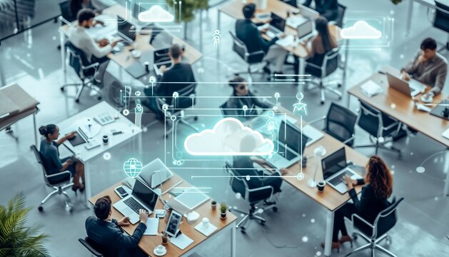 the adaptability of document management technologies in hybrid work environments, emphasizing seamless collaboration between in-office and remote team members.