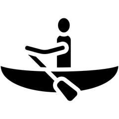 Rowing vector icon illustration of Olympics iconset. - obrazy, fototapety, plakaty