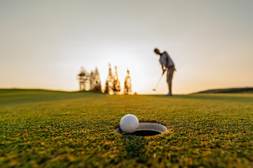 green, golf, ball, club, course, golfer, grass, sport, golfing, fairway. golf ball putting golf...