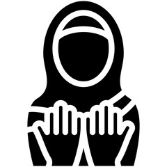 Women Praying vector icon illustration of Ramadan iconset.