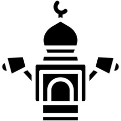 Adhan Call vector icon illustration of Ramadan iconset.