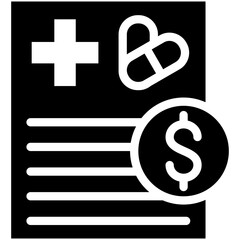 Fototapeta premium Medical Bill vector icon illustration of Health Checkup iconset.