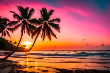 Fototapeta na wymiar sunset over the ocean beauty