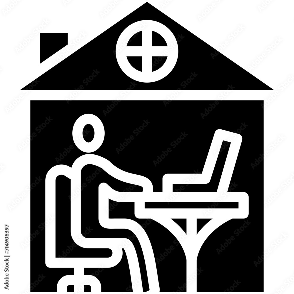 Canvas Prints working at home vector icon illustration of work from home iconset.