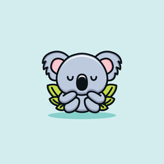 Fototapeta premium Cute Koala Cartoon Mascot Animal Vector Logo Design illustration