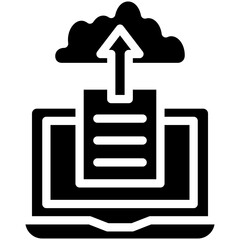 Upload File on Cloud vector icon illustration of Work from Home iconset.