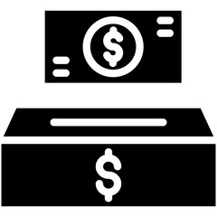 Cash Donation vector icon illustration of Donations iconset.