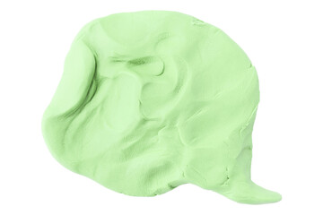 Green speech bubble plasticine isolated on transparent background