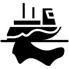 Obraz premium Ocean Oil Spill vector icon illustration of Pollution iconset.