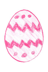 Drawing pink Easter eggs isolated on transparent background.