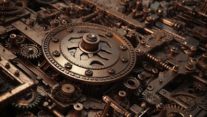 A close up of a clock with gears on it