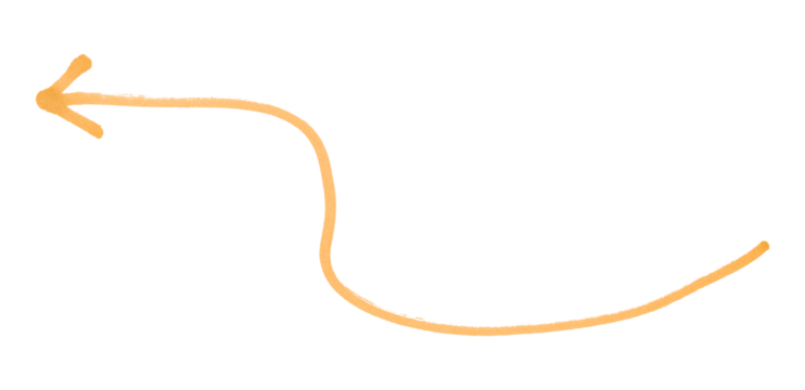 Orange arrows isolated on transparent background