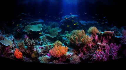 Fototapeta premium A large aquarium filled with lots of colorful corals