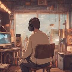 Mellow Melodies: A Captivating Blend of Lofi Pop, Jazz Lounge Music, and Chill Beats - obrazy, fototapety, plakaty