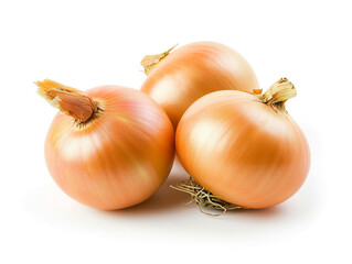 Fototapeta premium Yellow holland onion isolated on white background in minimalist style.