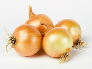 Yellow holland onion isolated on white background in minimalist style.