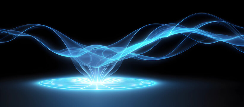 abstract 3d digital background blue energy wave banner