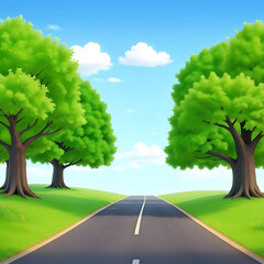 Animated Village Highway road