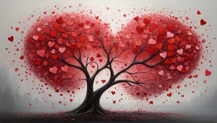 Heart tree . Valentine's Day concept illustration