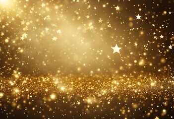 Fototapeta na wymiar Abstract background with gold glowing stars and particle New year Christmas background with gold sta