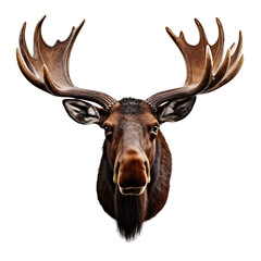 Moose horns and head for home wall decoration on transparent background PNG