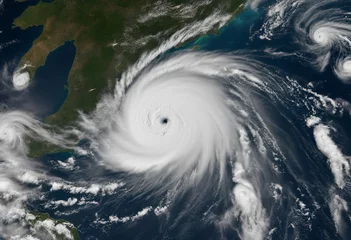 Papier Peint photo Lavable Florence Hurricane Florence over Atlantics Satellite view Super typhoon over the ocean The eye of the hurrica