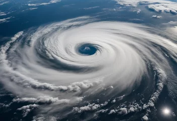 Foto op Canvas Hurricane Florence over Atlantics Satellite view Super typhoon over the ocean The eye of the hurrica © ArtisticLens