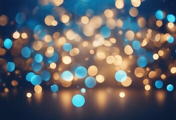 Magic blue holiday abstract glitter background with blinking stars Blurred bokeh of Christmas lights - obrazy, fototapety, plakaty