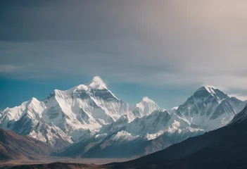 Crédence de cuisine en verre imprimé Himalaya Panoramic view of himalayas mountains Mount Everest Panoramic view of the snowy mountains in Upper M