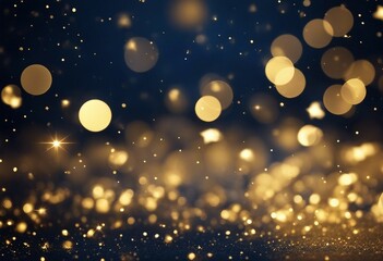 Fototapeta na wymiar New year Christmas background with gold stars and sparkling Christmas Golden light shine particles b