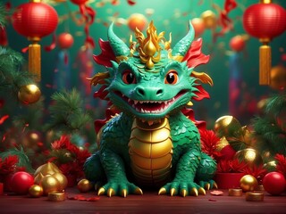 The Green and Gold Baby Dragon .