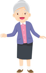 Grandma character with emotion