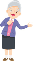 Grandma character with emotion