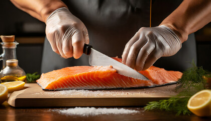 Sliced Fresh Salmon: A Delicious and Healthy Seafood Option for Gourmet Cuisine