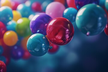 Colorful Bubbles in a Blue Sky Generative AI